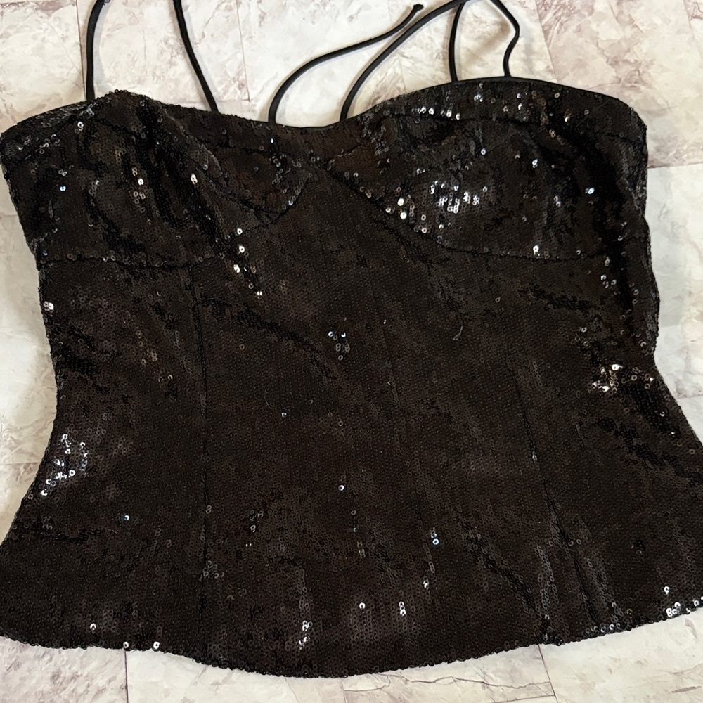 Forever 21 Shimmering Black Sequin Top